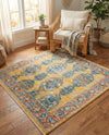 Seville Stripes Collection Area Rug -  Granada (Yellow) Square Yellow  lifestyle 67