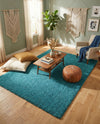 Plush Oasis Collection Area Rug - Serenity (Deep Aqua Blue) Rectangle Deep Aqua Blue  lifestyle 28
