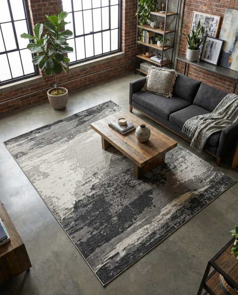 Copenhagen Edge Collection Area Rug - Nyhavn Rectangle Black  lifestyle 77