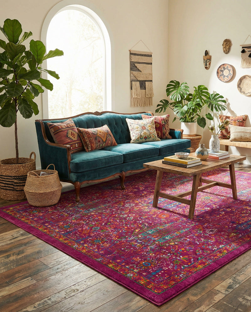 Caribbean Cove Collection Area Rug -  Tobago Rectangle Pink  lifestyle 28