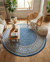 Soho Elegance Collection Area Rug -  Mercer (Blue) Round Blue  lifestyle 47