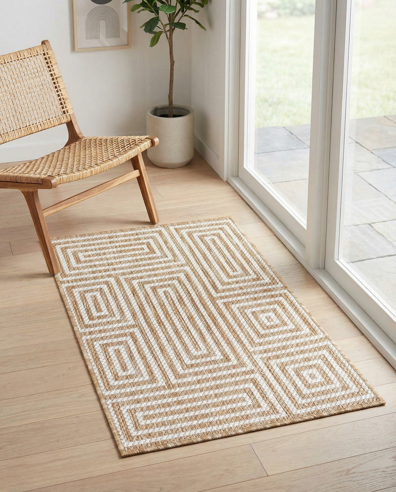 Urban Terrace Collection Area Rug -  Flatiron Rectangle Taupe  lifestyle 14