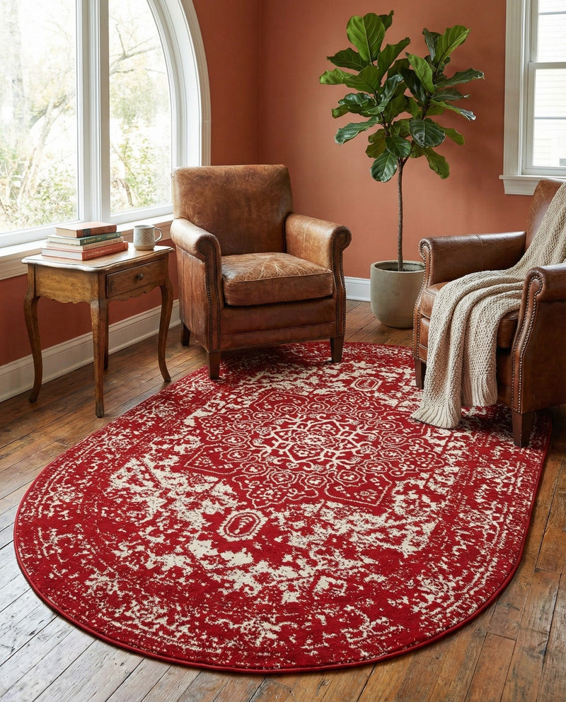 Georgetown Rugs Collection Area Rug - Dupont (Red) Oval Red  lifestyle 52