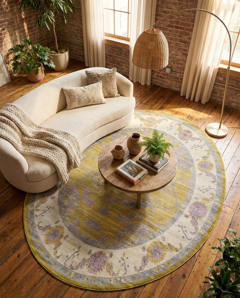 Arcadia Rugs Collection Area Rug - Eden (Green) Oval Green  lifestyle 28
