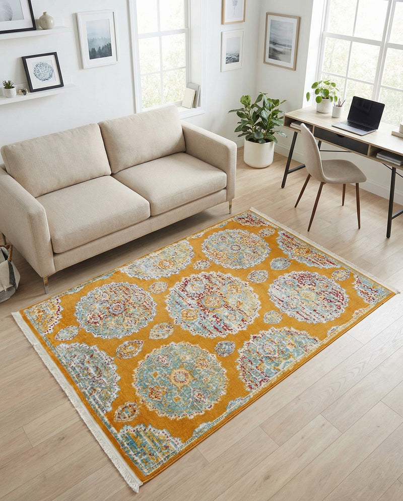 Arcadia Rugs Collection Area Rug -  Atlantis (Orange) Rectangle Orange  lifestyle 4