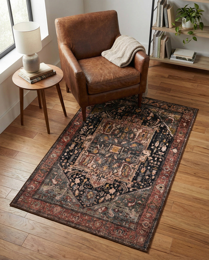 Casablanca Tapestry Collection Area Rug - Fes Rectangle Muted Rust  lifestyle 44