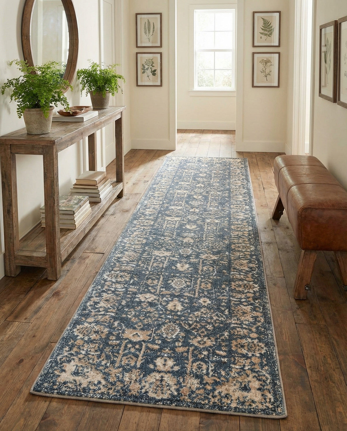 Cascade Range Collection Area Rug -  Shasta (Blue) Runner Blue  lifestyle 118
