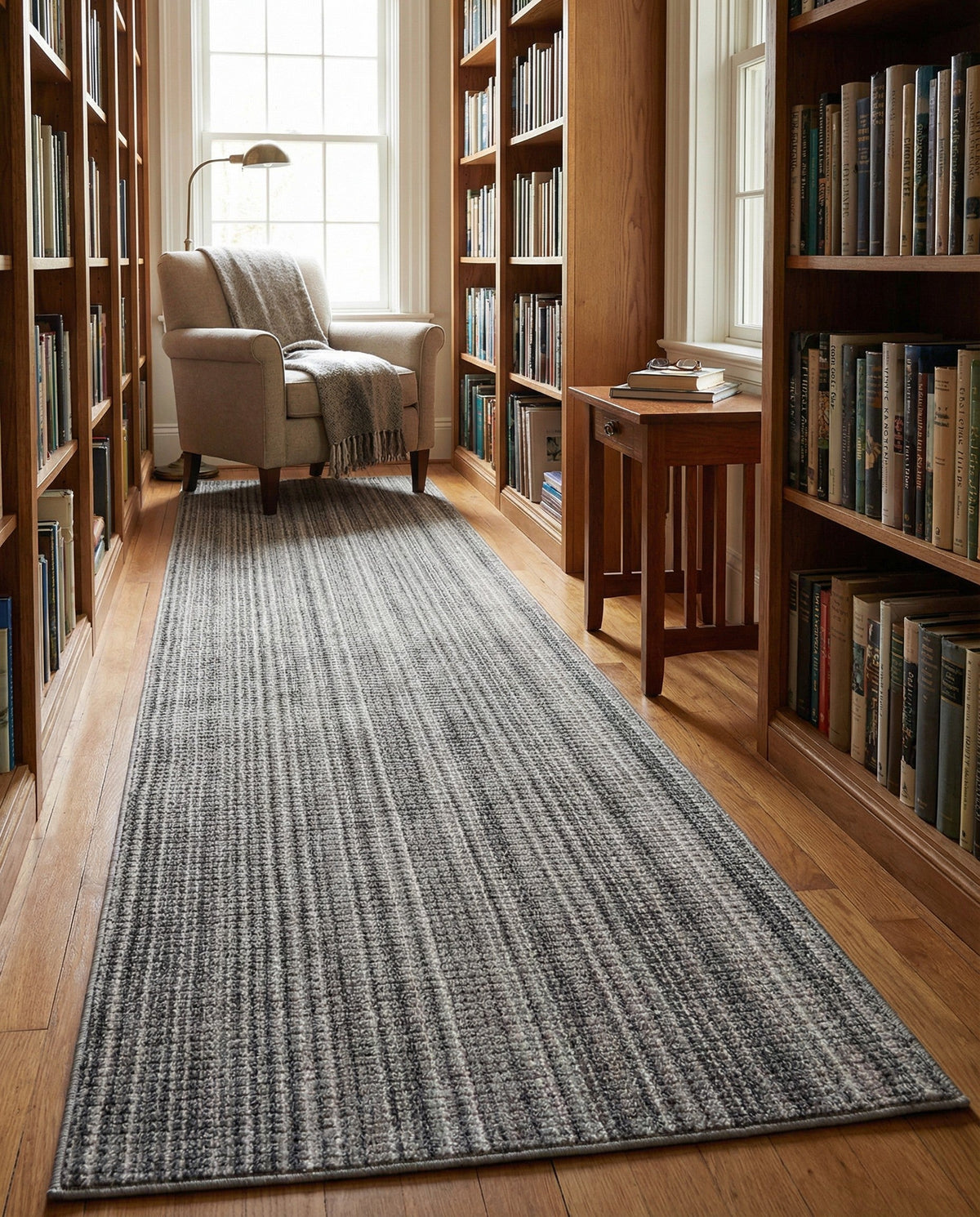 Jewel Oasis Collection Area Rug - Sapphire (Gray) Runner Gray  lifestyle 82