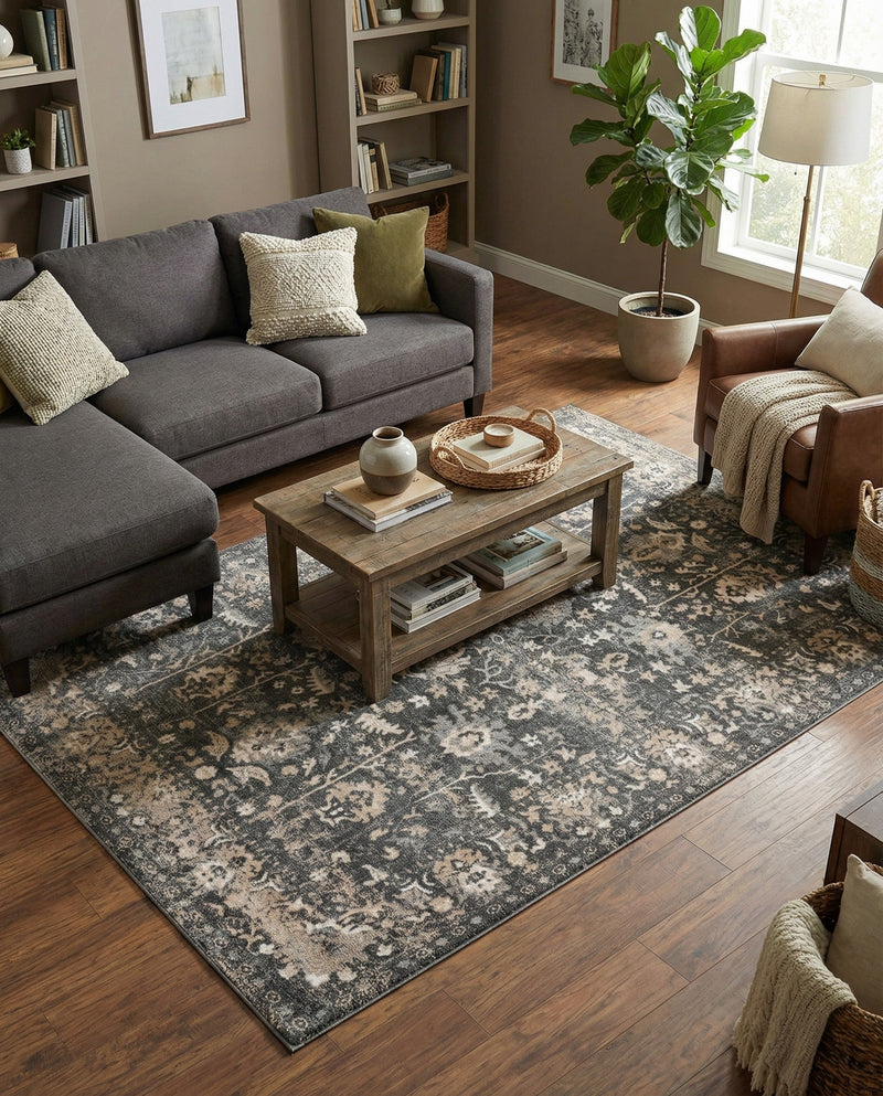 Cascade Range Collection Area Rug -  Shasta (Gray) Rectangle Gray  lifestyle 22