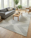 Seychelles Stripes Collection Area Rug - Mahe (Ivory and Gray) Rectangle Ivory and Gray  lifestyle 17
