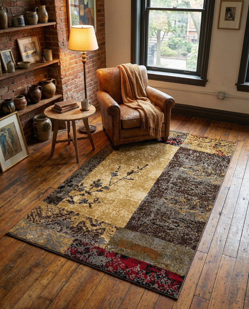 Bistro Lounge Collection Area Rug -  Lungo Rectangle Beige  lifestyle 7