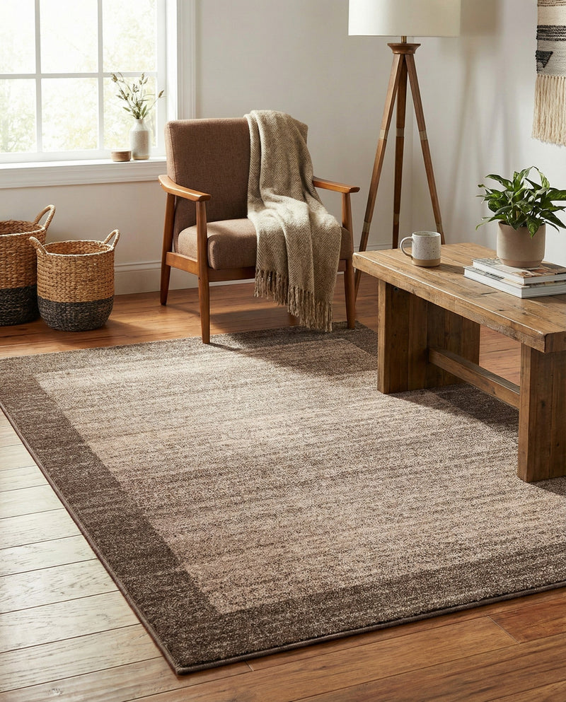 Studio Haven Collection Area Rug -  Conservatory (Light Brown) Rectangle Light Brown  lifestyle 9