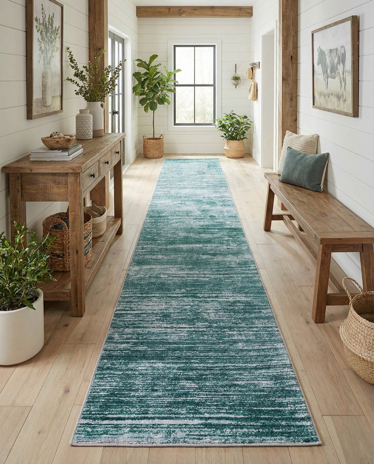 Sahara Essence Collection Area Rug - Oasis (Teal) Runner Teal  lifestyle 70