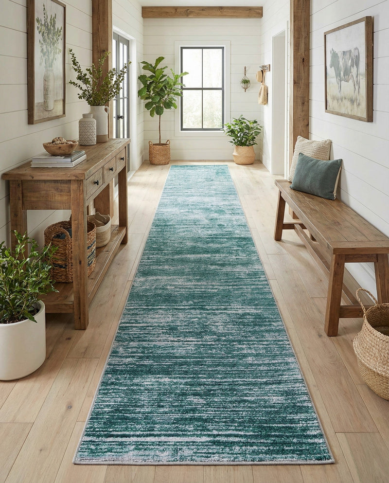 Sahara Essence Collection Area Rug - Oasis (Teal) Runner Teal  lifestyle 70