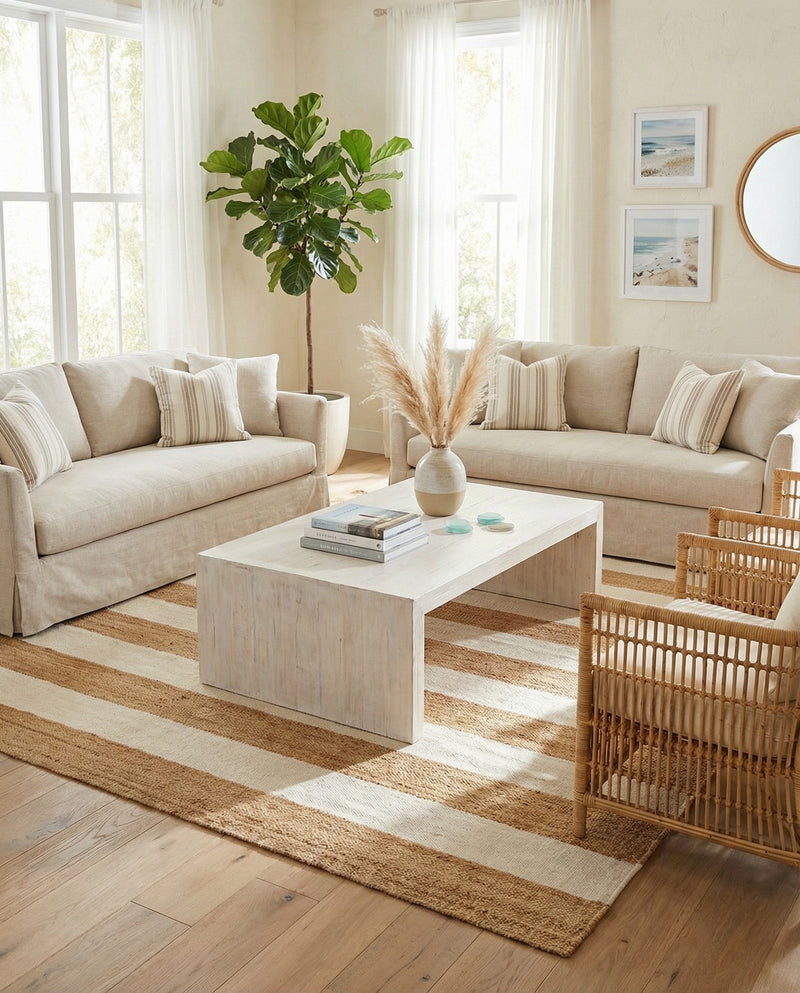 Martha's Vineyard Blueprints Collection Area Rug - Edgartown Rectangle Tan Sand  lifestyle 37