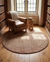 Berkshire Estate Collection Area Rug - Windsor (Cocoa Bean Brown) Round Cocoa Bean Brown  lifestyle 44