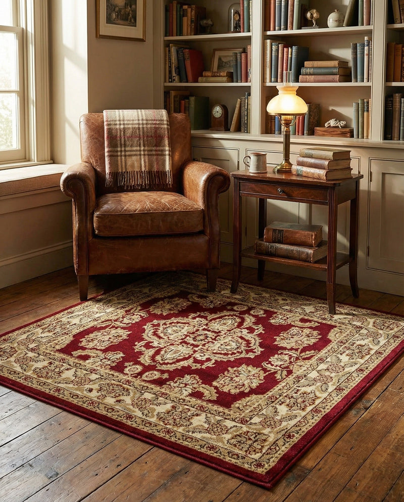Jaipur Elegance Collection Area Rug -  Jantar Square Red  lifestyle 39