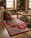 Eden Oasis Collection Area Rug -  Tranquility (Burgundy) Rectangle Burgundy  lifestyle 10