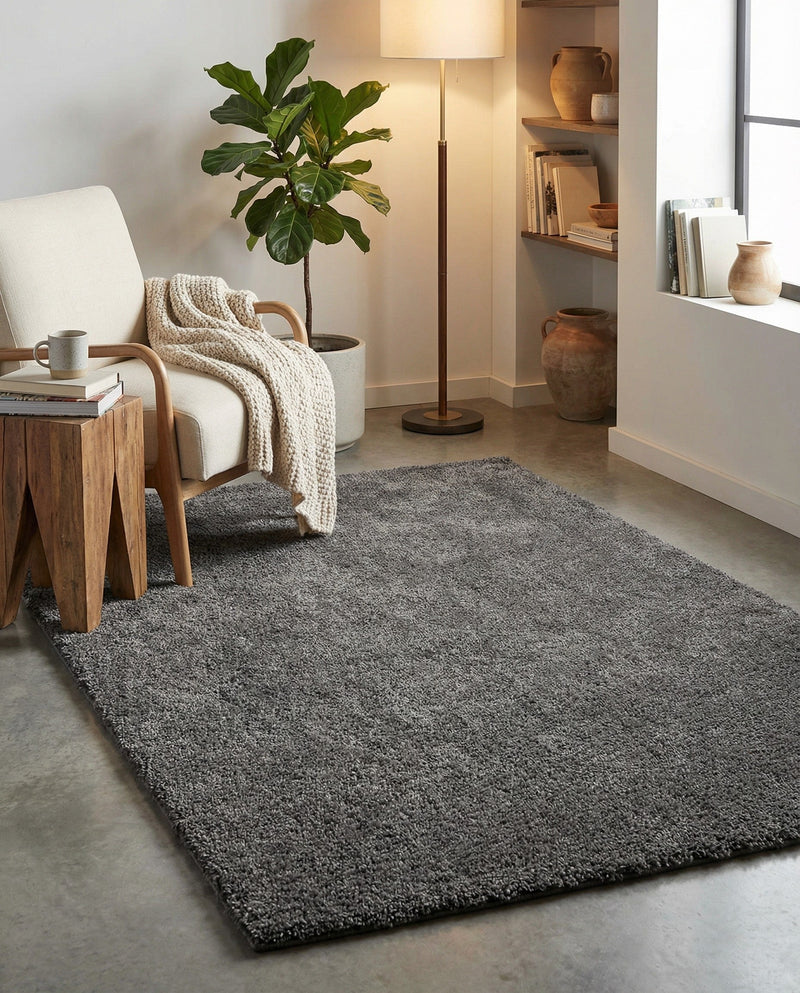 Cozy Comfort Shag Collection Area Rug - Haven (Smoke Gray) Rectangle Smoke Gray  lifestyle 19