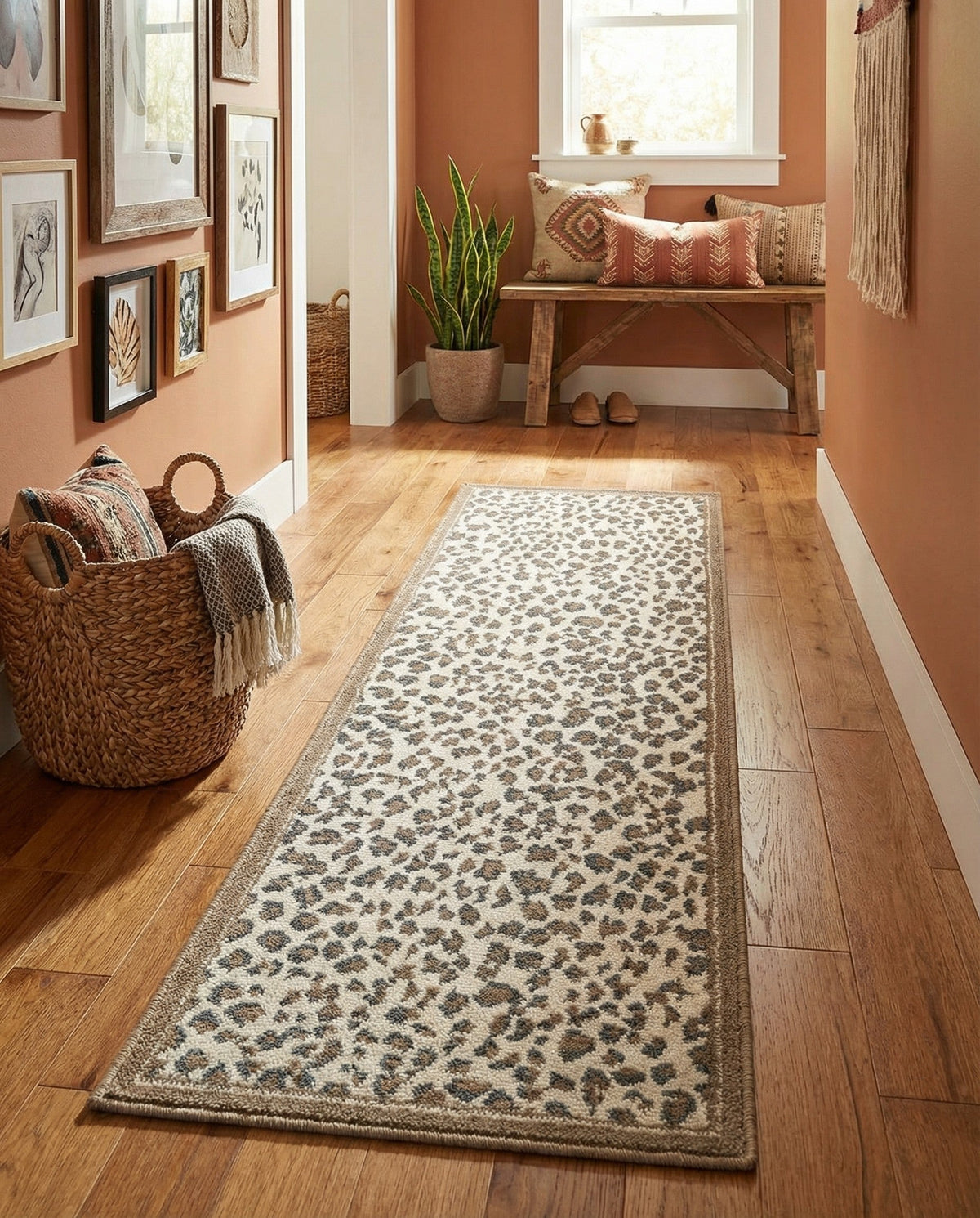 Savannah Sojourn Collection Area Rug - Serengeti Runner Brown  lifestyle 186