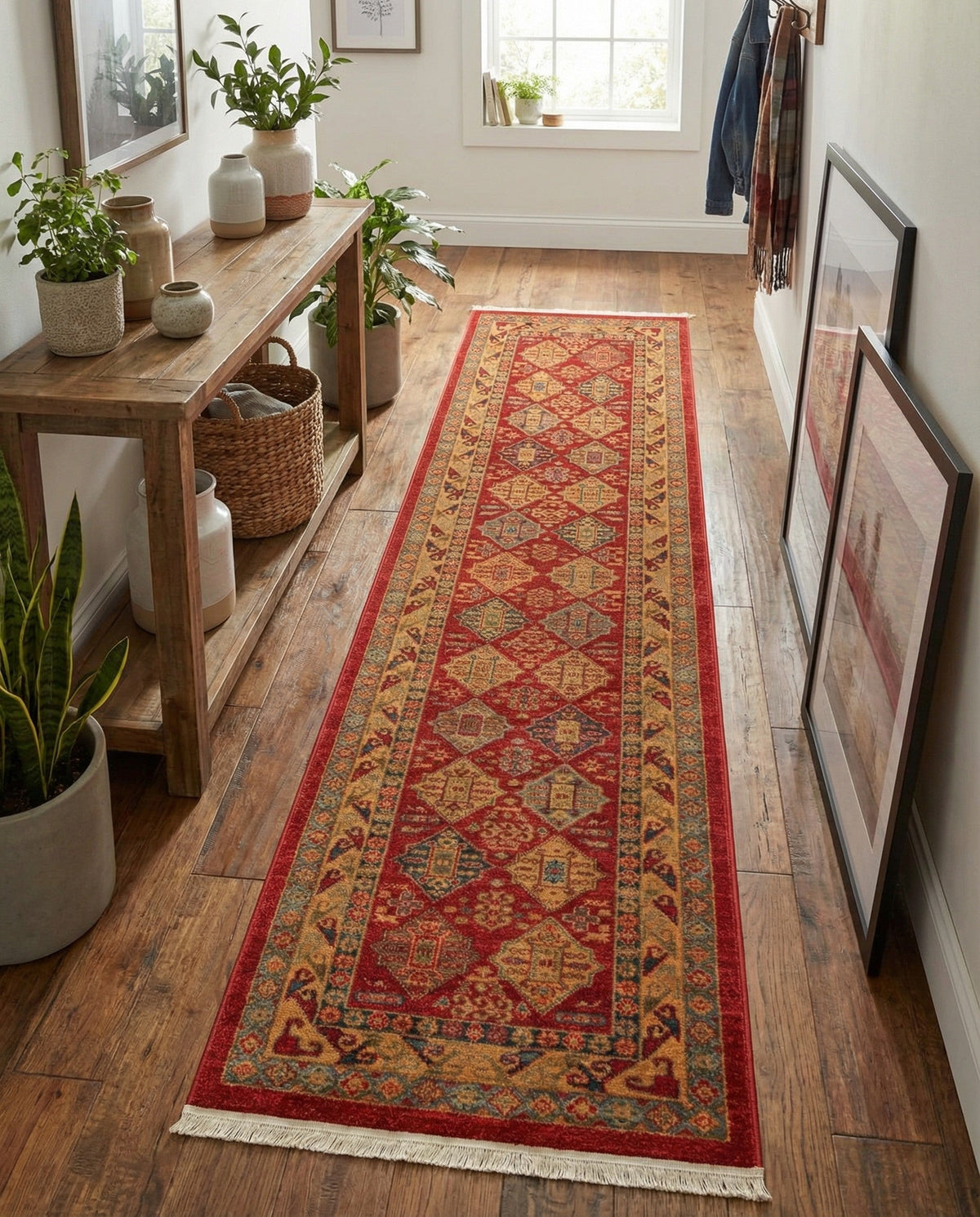 Persian Elegance Collection Area Rug -  Tabriz Runner Red  lifestyle 39