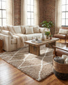 Cozy Haven Shag Collection Area Rug - Serenity (Khaki) Rectangle Khaki  lifestyle 18