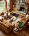 Bistro Lounge Collection Area Rug -  Latte Square Multi  lifestyle 67