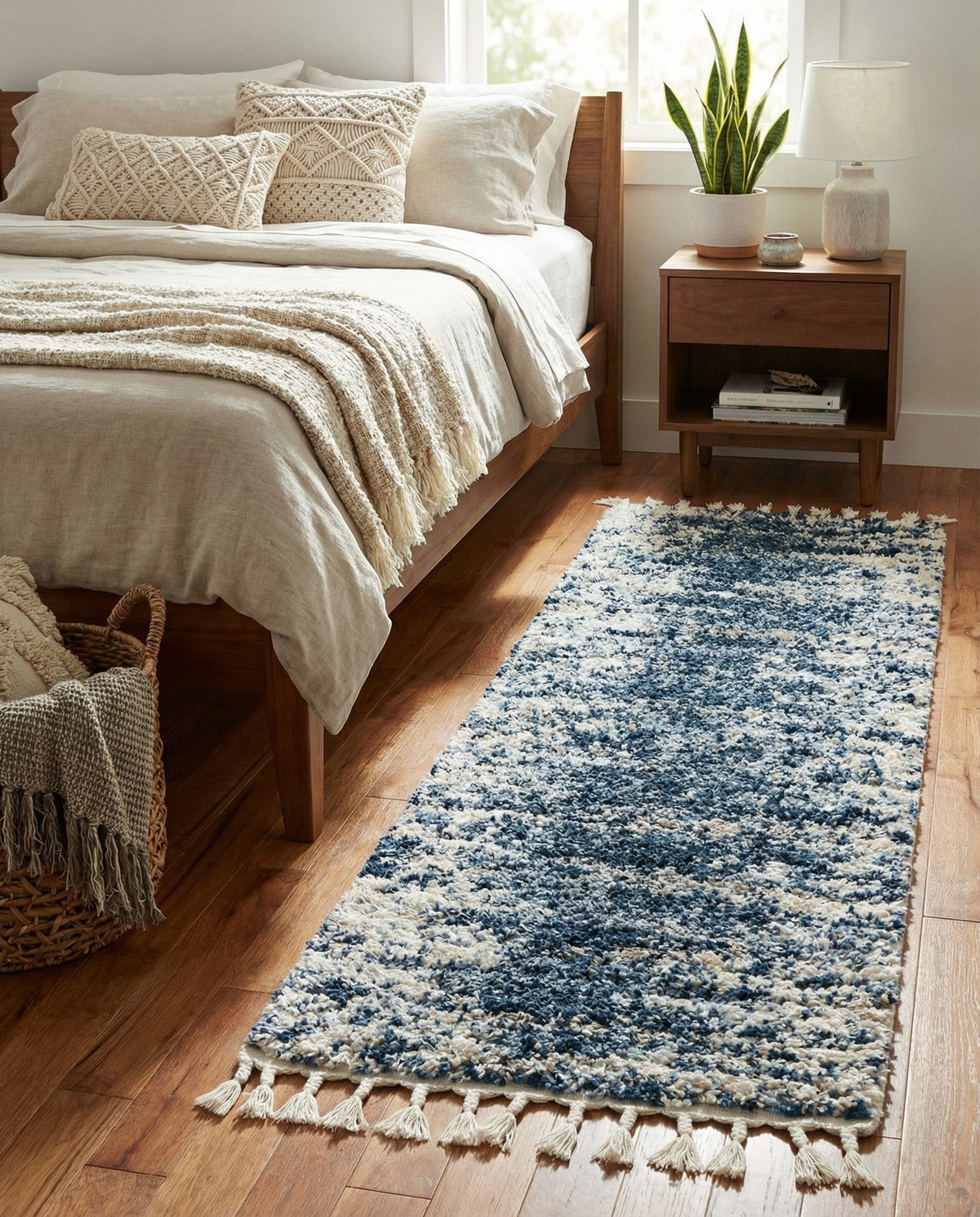 Tranquil Tides Shag Collection Area Rug - Marina Runner Blue  lifestyle 154