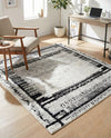 Marrakech Mosaic Collection Area Rug -  Sahara Square Black and White  lifestyle 72