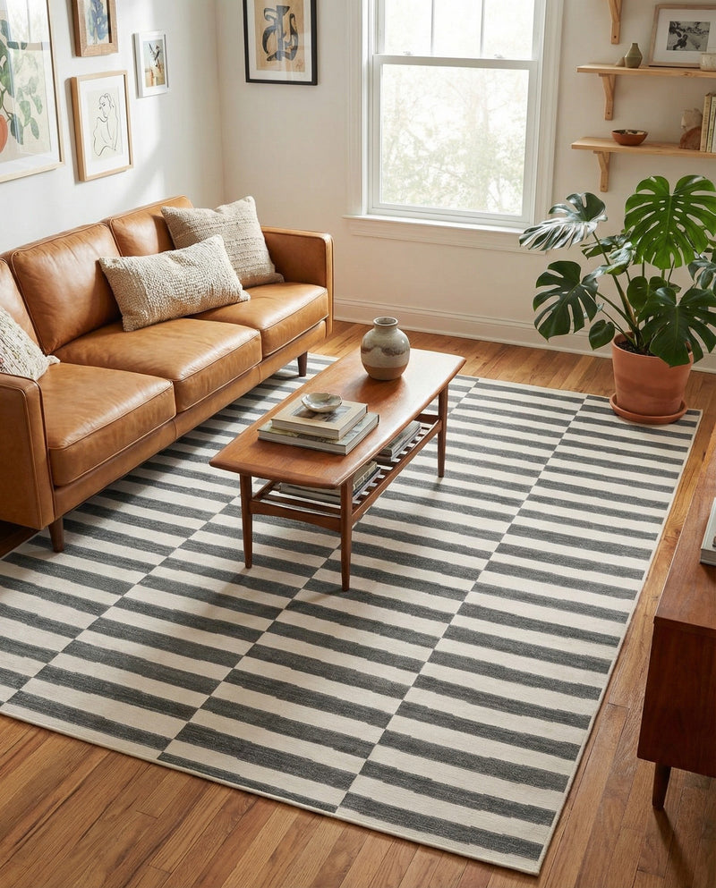 Soho Elegance Collection Area Rug -  Hudson (Dark Gray) Rectangle Dark Gray  lifestyle 11