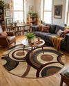 Bistro Lounge Collection Area Rug -  Macchiato Round Beige  lifestyle 26