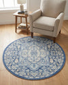 Savannah Series Collection Area Rug - Charleston (French Blue) Round French Blue  lifestyle 64