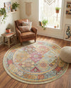 Caribbean Breeze Collection Area Rug -  Grenada Round Multi  lifestyle 77