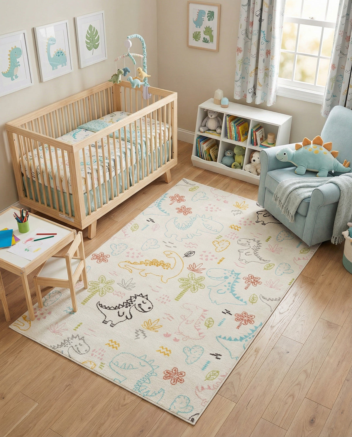 Wonder Tykes Collection Area Rug -  Abstracta Rectangle Ivory  lifestyle 14