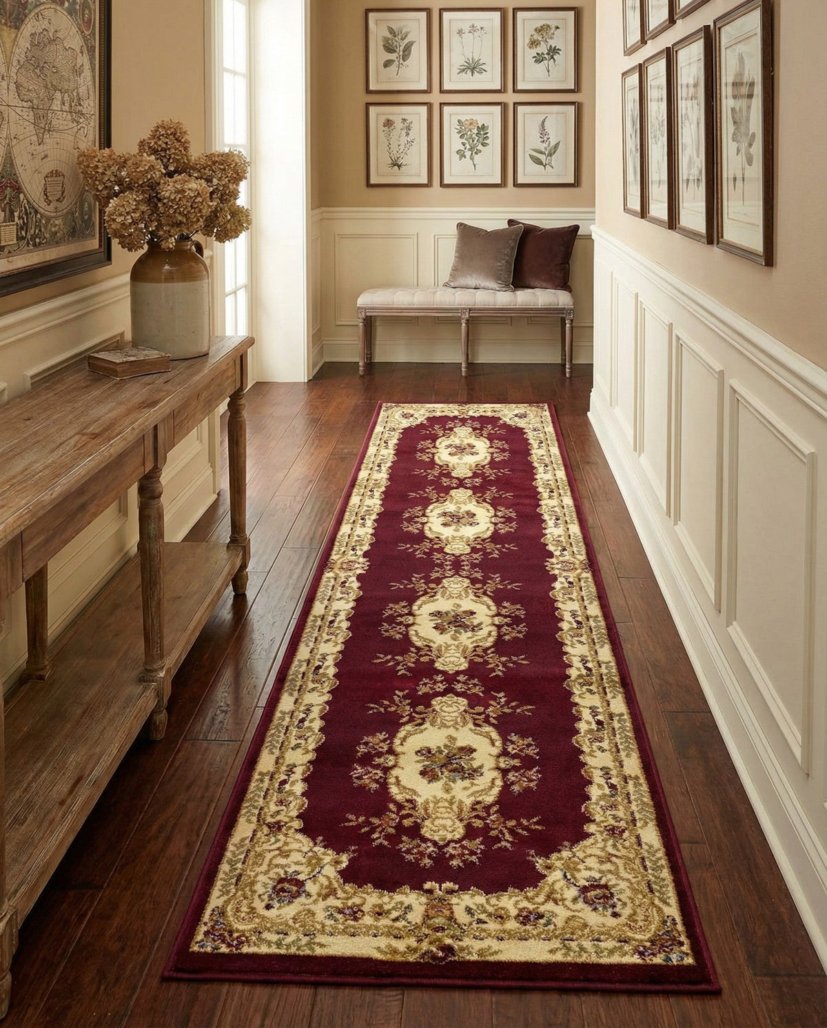 Versailles Elegance Collection Area Rug -  Vincennes Runner Red  lifestyle 76
