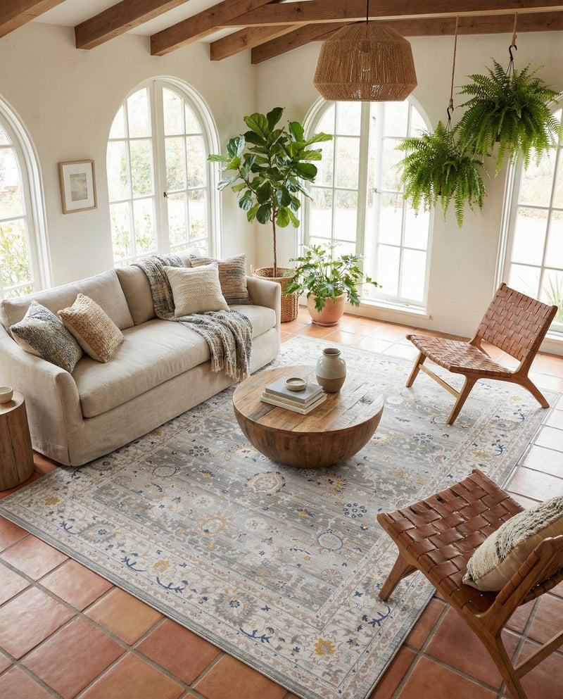 Savannah Series Collection Area Rug -  Beaufort Rectangle Cloud Gray  lifestyle 27