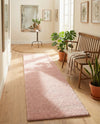 Solid Shag Seaside Collection Area Rug - Azure Cove (Pink) Runner Pink  lifestyle 30