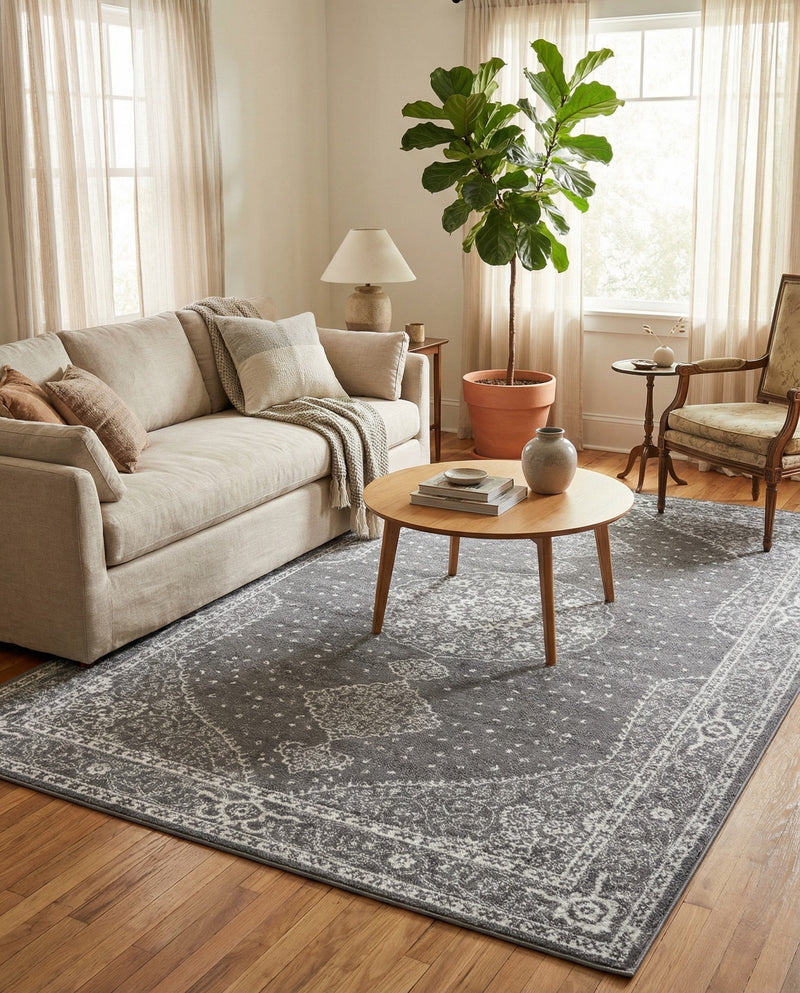 Dover Terrace Collection Area Rug - Marina (Dark Gray) Rectangle Dark Gray  lifestyle 17