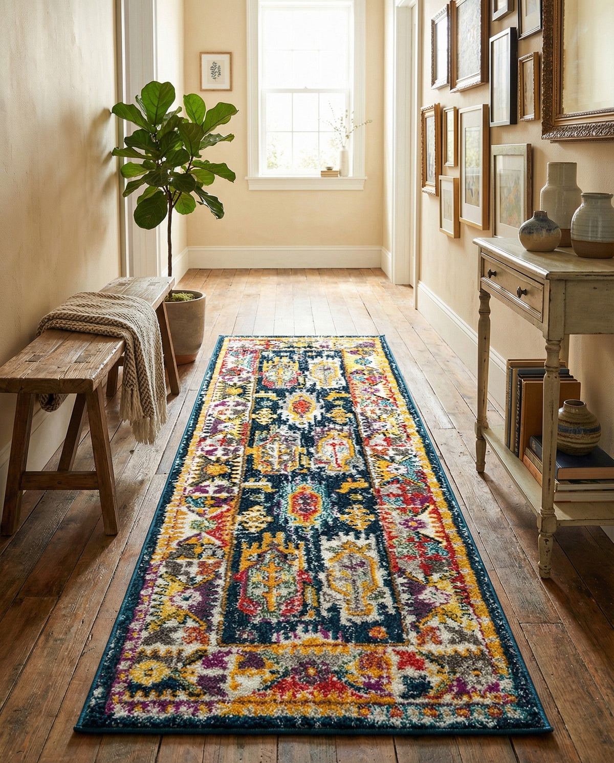 Brighton Terrace Collection Area Rug -  Portslade Runner Navy Blue  lifestyle 106