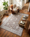 Heritage Elegance Collection Area Rug -  Forbidden Rectangle Almond Brown  lifestyle 15