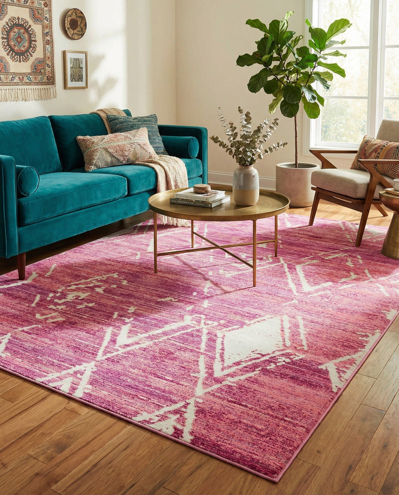 Metro Heights Collection Area Rug -  Madison Rectangle Pink  lifestyle 46
