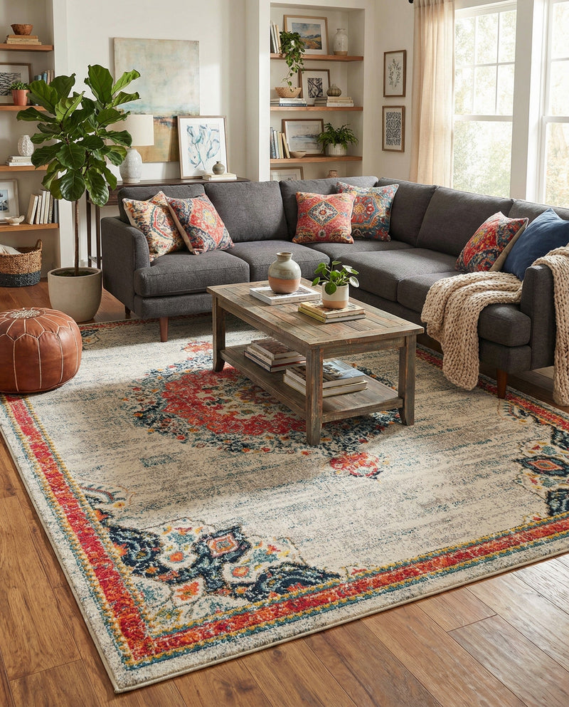 Brighton Terrace Collection Area Rug - Hove (Ivory) Rectangle Ivory  lifestyle 7