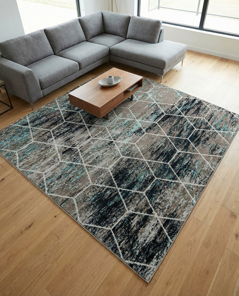 Trellis Mosaic Collection Area Rug - Arborville (Blue Multi) Square Blue Multi  lifestyle 85