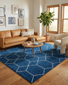 Trellis Mosaic Collection Area Rug - Arborville (Navy Blue) Rectangle Navy Blue  lifestyle 13