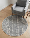 Cascade Range Collection Area Rug - Hood (Gray) Round Gray  lifestyle 61