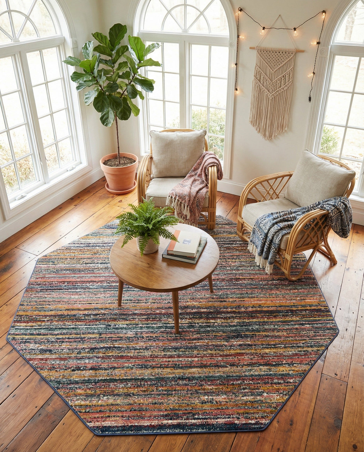 Jewel Oasis Collection Area Rug - Sapphire (Multi) Octagon Multi  lifestyle 120