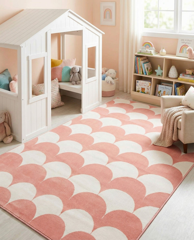 Wonder Tykes Collection Area Rug - Sparklewood Rectangle Soft Coral Pink  lifestyle 7