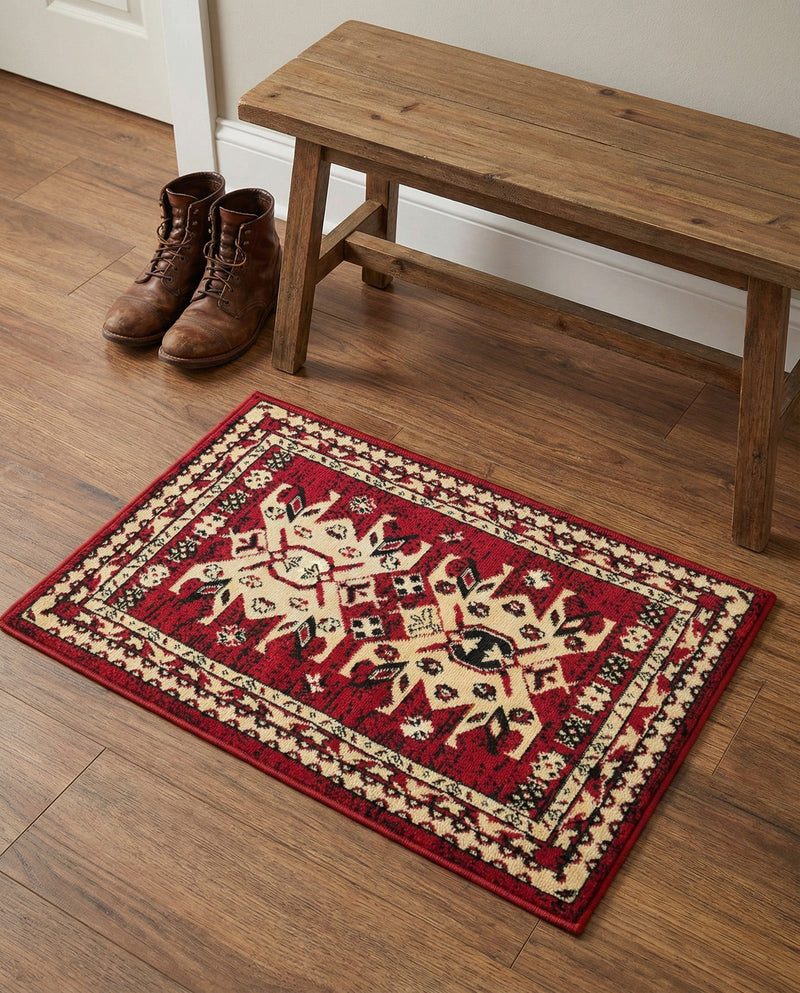Tabriz Tapestries Collection Area Rug - Azerbaijan (Red) Rectangle Red  lifestyle 19