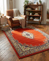 Tabriz Tapestry Collection Area Rug - Azerbaijan (Terracotta) Rectangle Terracotta  lifestyle 22