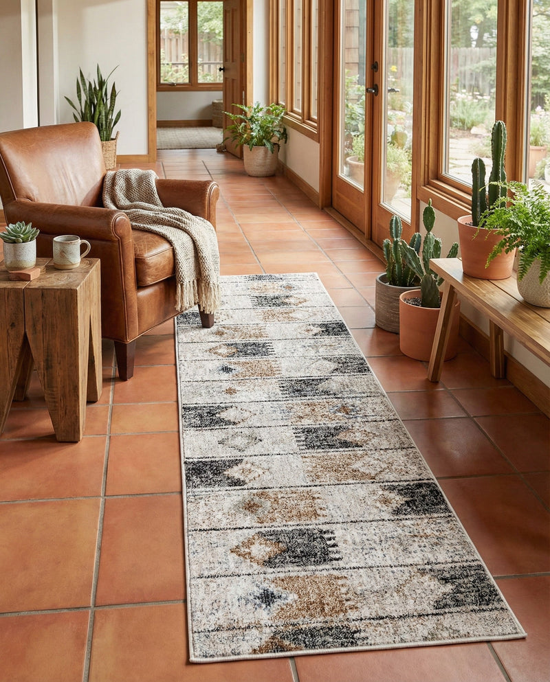 Desert Modern Eco Rug Series Collection Area Rug -  Taos Runner Ivory  lifestyle 52